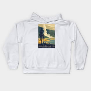 Yellowstone National Park Vintage Poster Kids Hoodie